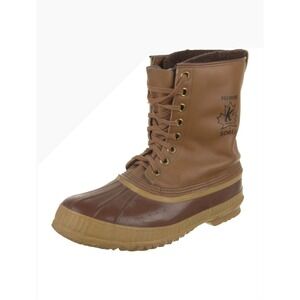 Sorel Mark V Duck Boots Mens Brown Leather Rubber Made in Canada Vintage